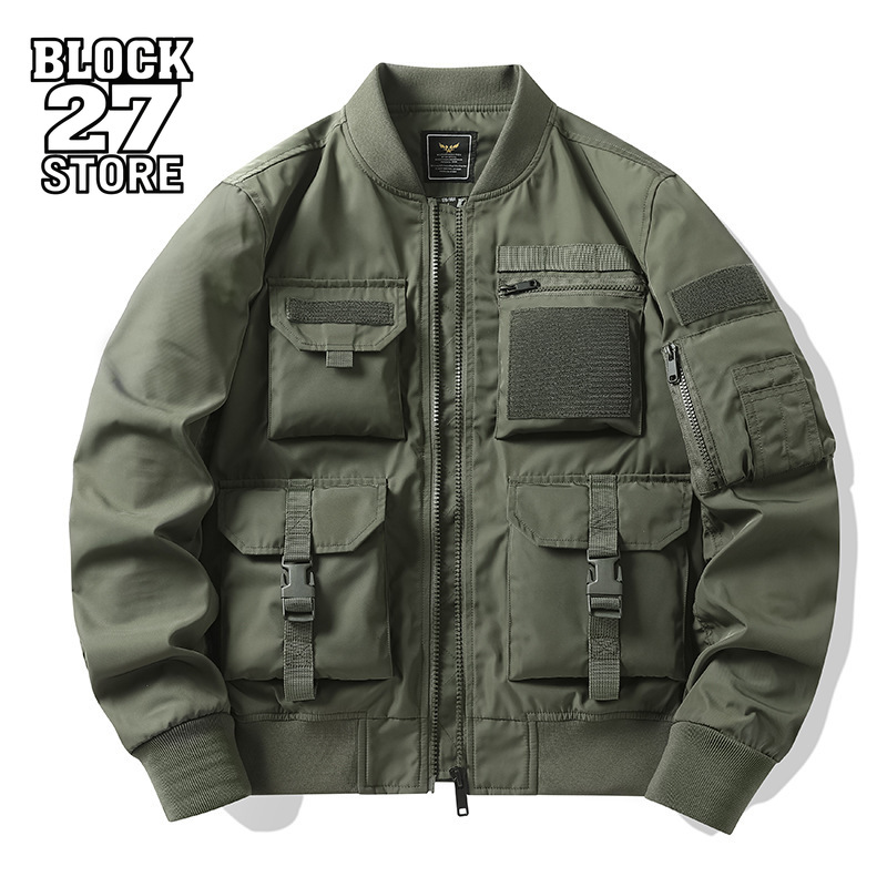 Mens Fashion Bomber Jacket - Erkek Ceket Vintage Sokak Giyimi Amerikan