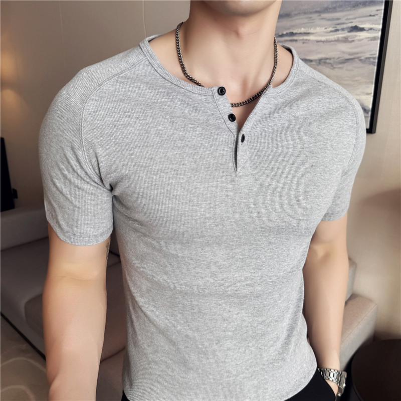 Muscle Tee Workout - Erkek Slim Fit Henley Tişört -