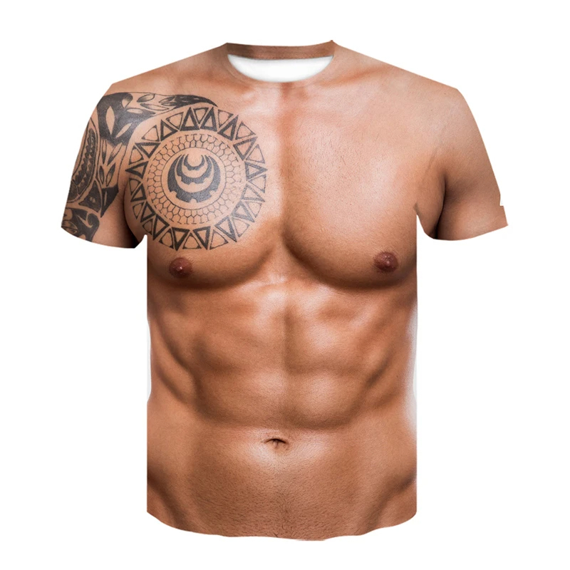 Muscle Tee Workout - Erkek Sentetik İnsan Figürü Desenli Tişört