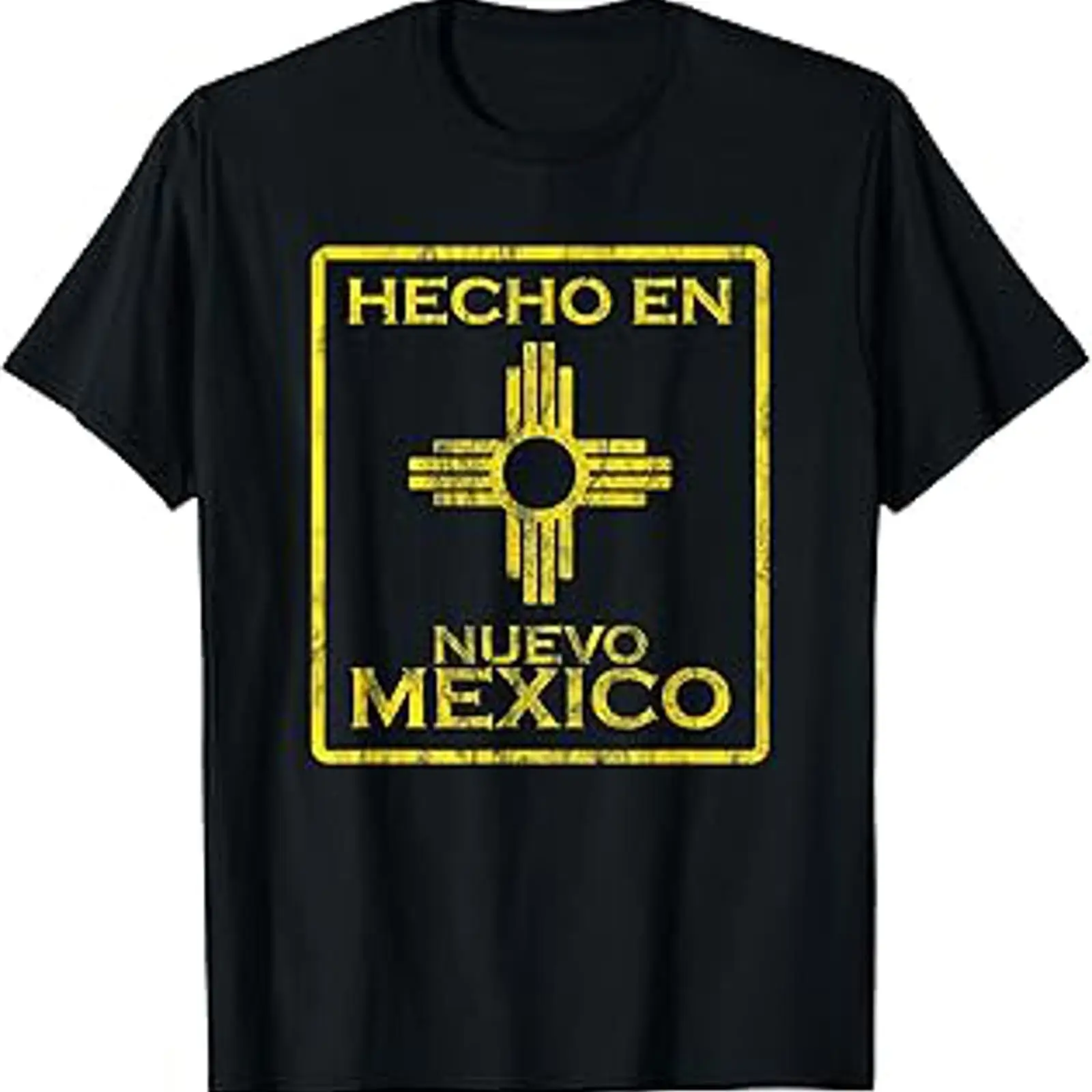 Mens Fashion Mexico - New Mexico Tişörtü Zia Sembolü Eskitilmiş