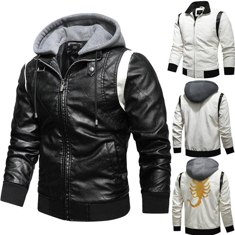 Mens Fashion Bomber Jacket - Sonbahar Kış Bombacı Deri Ceket Erkekler