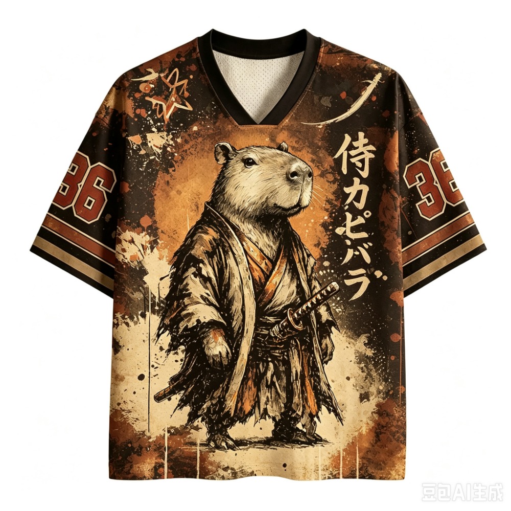 Kapibara Samuray Koyu Bushido  - Men'S Fashion V Neck T Shirts incelemesi ve fiyatı