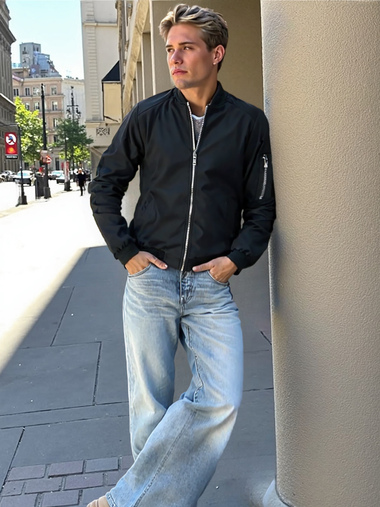 İlkbahar Sonbahar Erkek Rüzgar - Mens Fashion Bomber Jacket incelemesi ve fiyatı