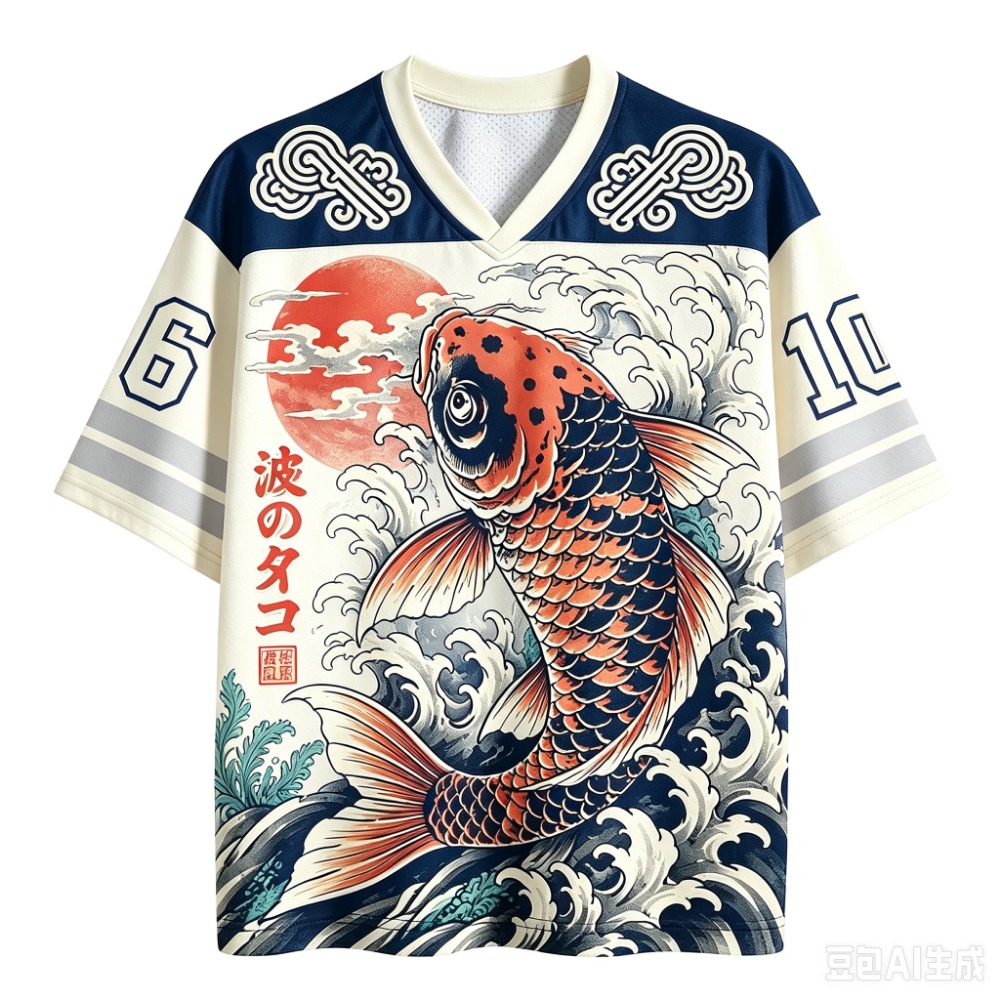 Japon Koi Balığı Dalgaları Des - Men'S Fashion V Neck T Shirts incelemesi ve fiyatı