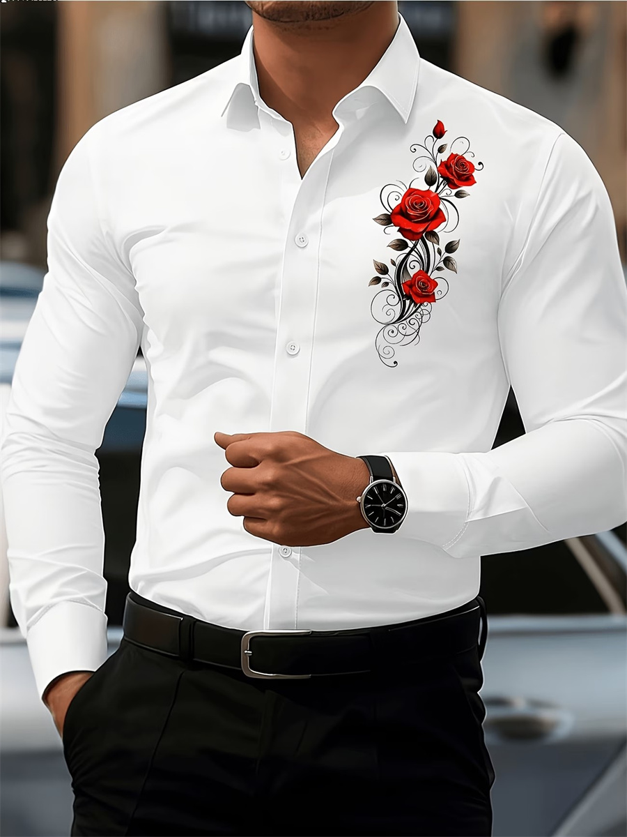 Erkek Kırmızı Gül Baskılı Uzun - Men'S Fashion Essentials incelemesi ve fiyatı